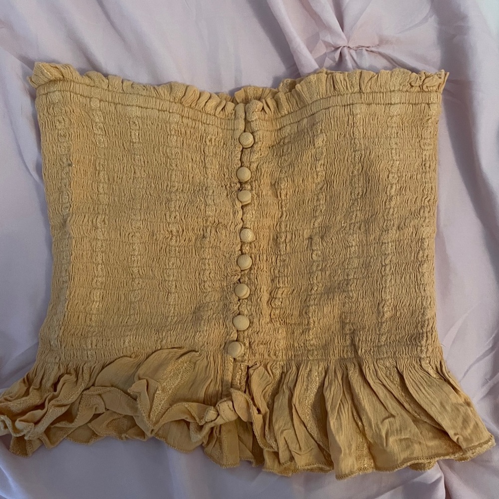 Yellow Buttoned Tube Top